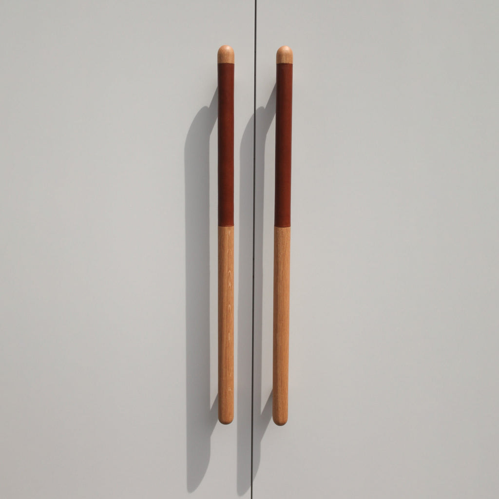 Chapman Wood Appliance Bar Pulls With Half Leather