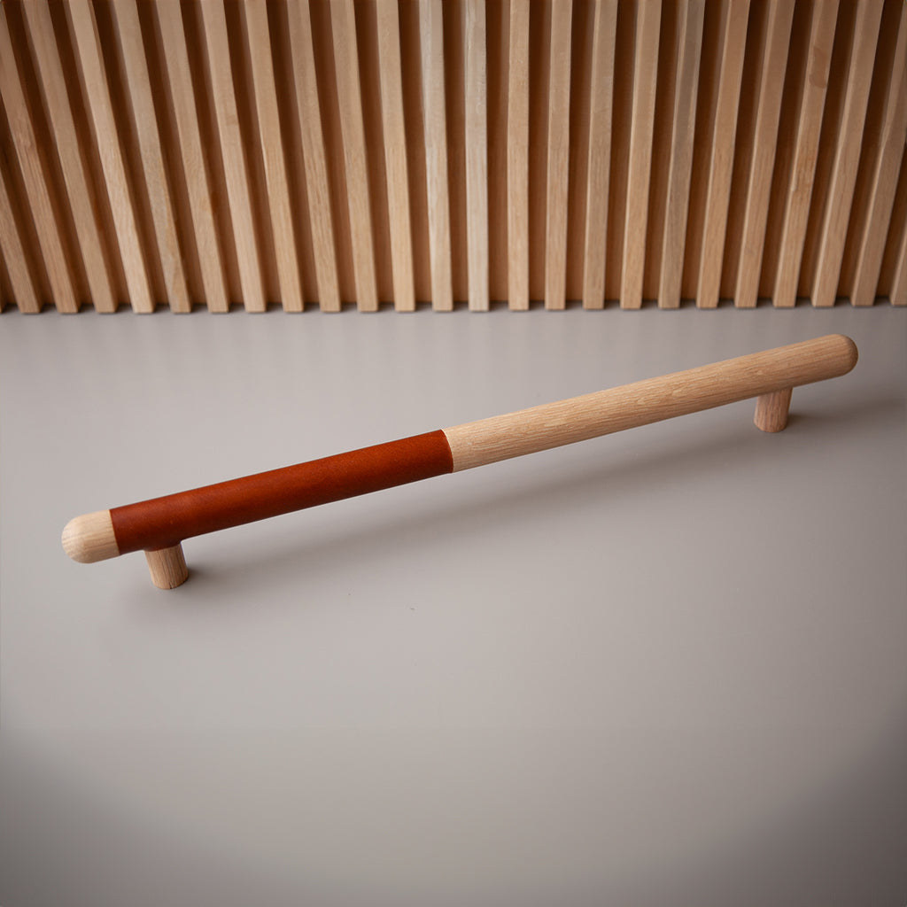 Chapman Wood Appliance Bar Pulls With Half Leather