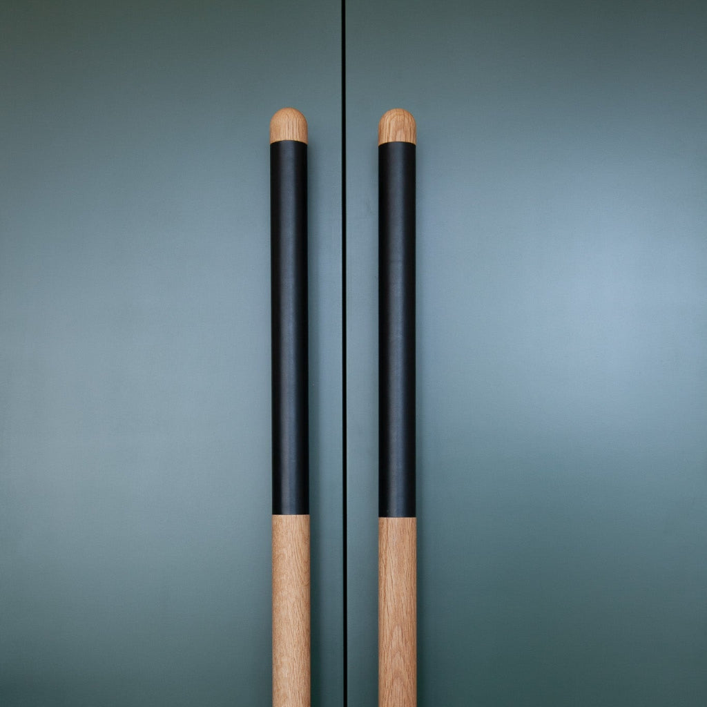 Chapman Wood Appliance Bar Pulls With Half Leather