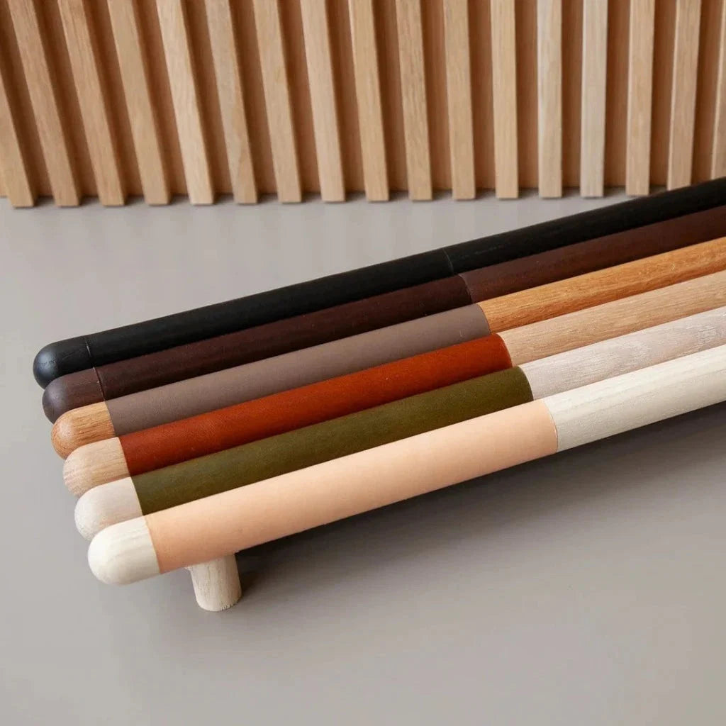 Chapman Wood Appliance Bar Pulls With Half Leather