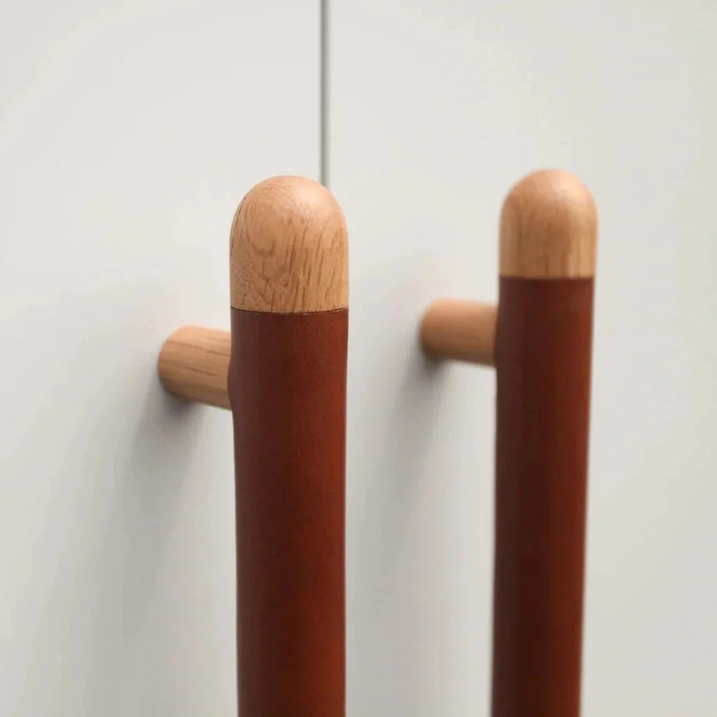 Chapman Wood Appliance Bar Pulls With Half Leather