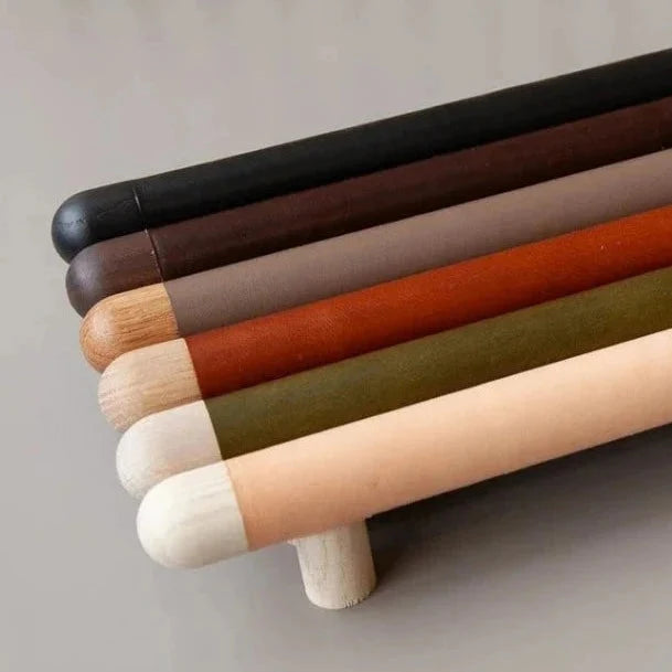 Chapman Wood Bar Pull With Leather