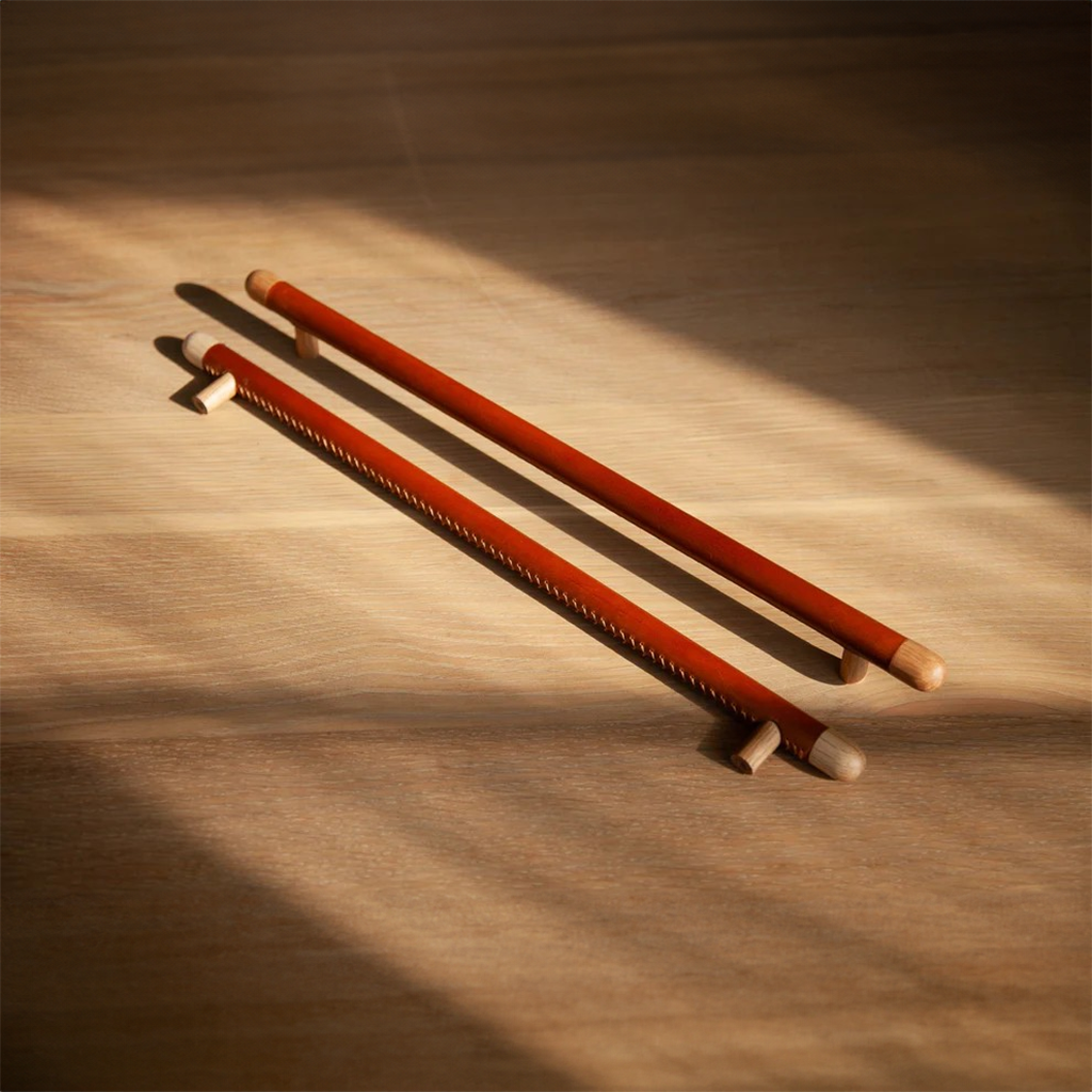 Chapman Wood Bar Pull With Leather