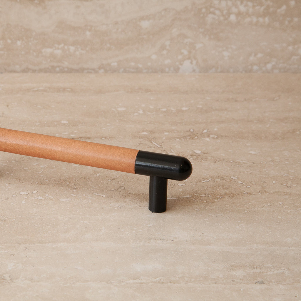 Mineral Leather Wrapped Metal Appliance Bar Pull