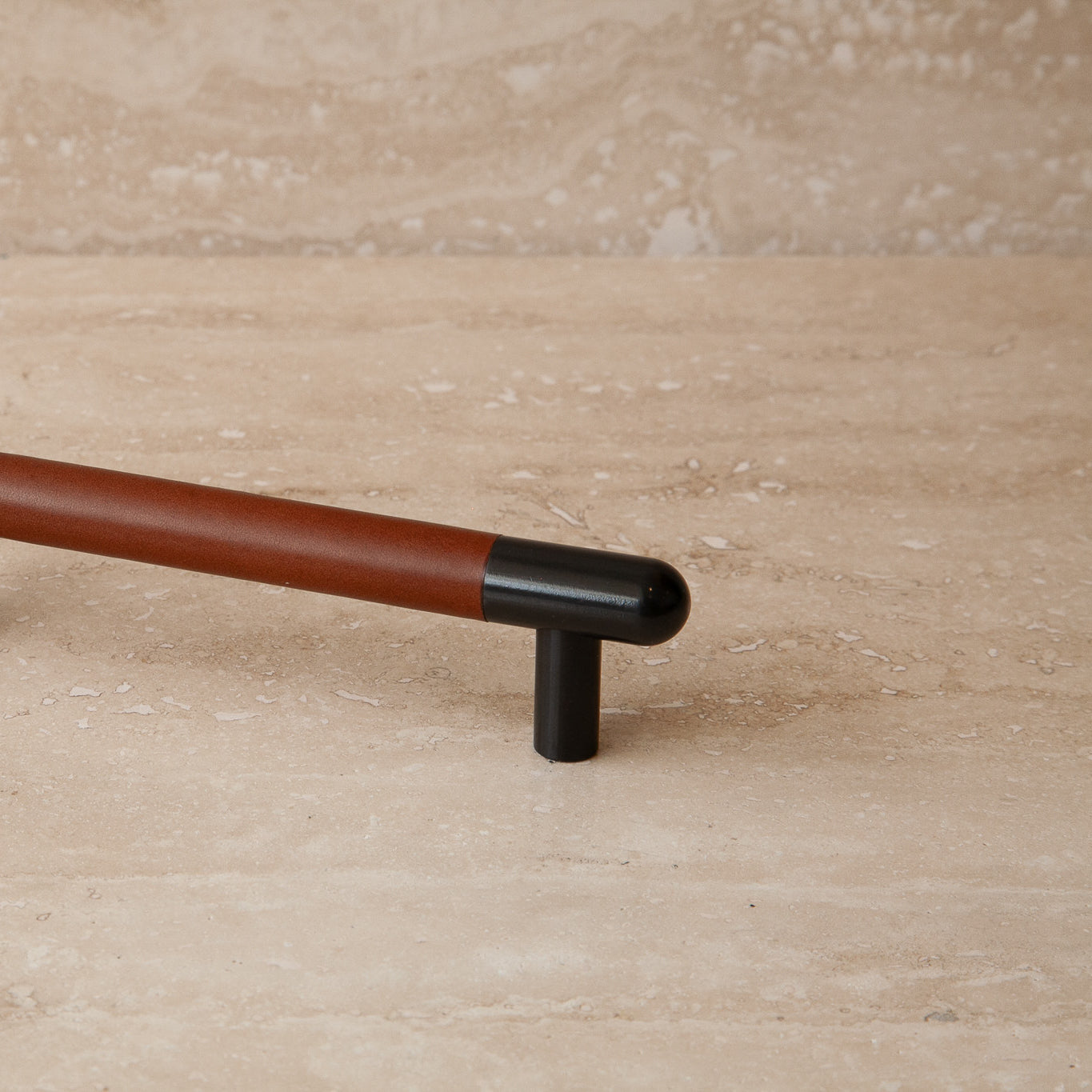 Mineral Leather Wrapped Metal Appliance Bar Pull