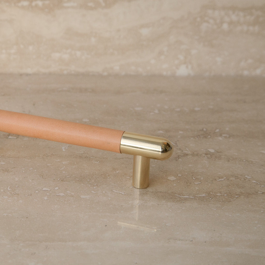 Mineral Leather Wrapped Metal Appliance Bar Pull