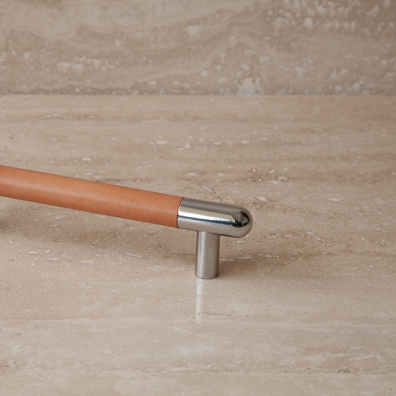 Mineral Leather Wrapped Metal Appliance Bar Pull