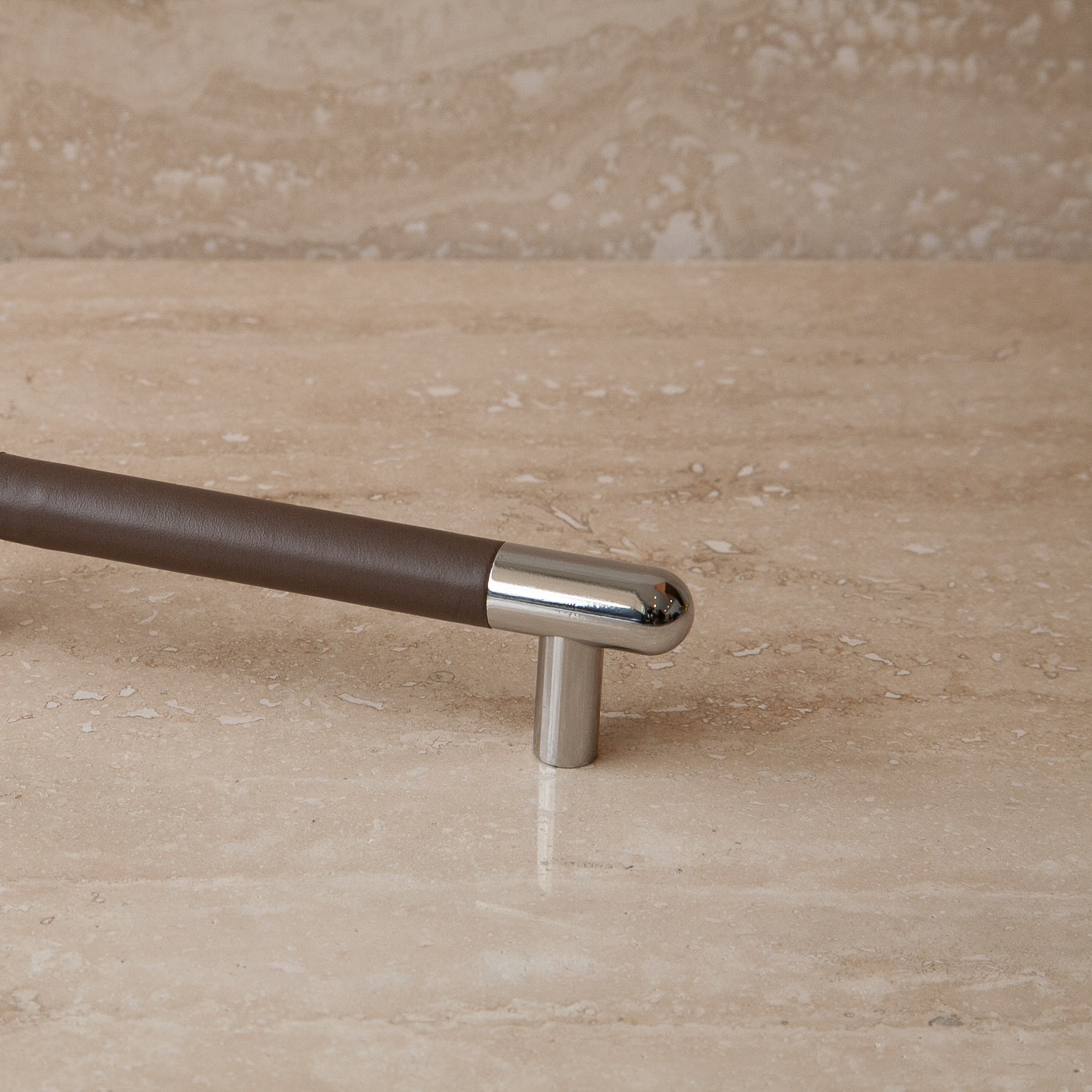 Mineral Leather Wrapped Metal Appliance Bar Pull