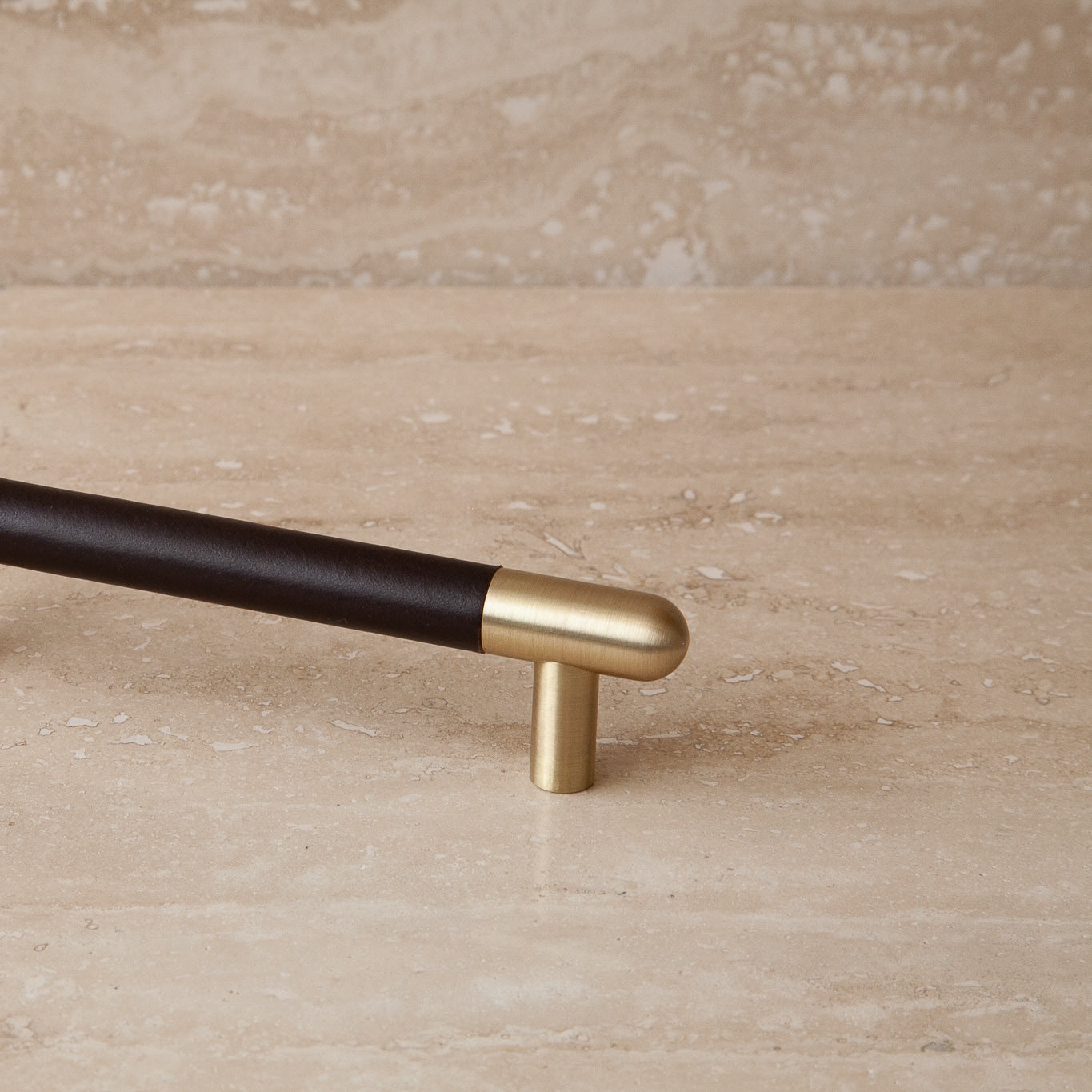 Mineral Leather Wrapped Metal Appliance Bar Pull