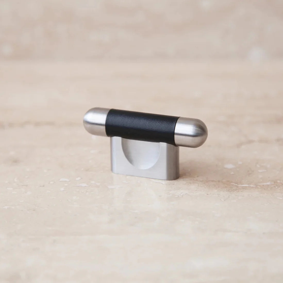 Mineral Leather Wrapped Metal Knob